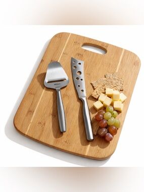 Boska Cheese Knife Set w Bamboo Board Charcuterie Serving Set